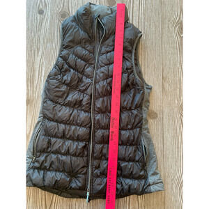 Puffer Vest Duck Down Light Women's Small S Gray Grey Stretch Running Hiking Zip